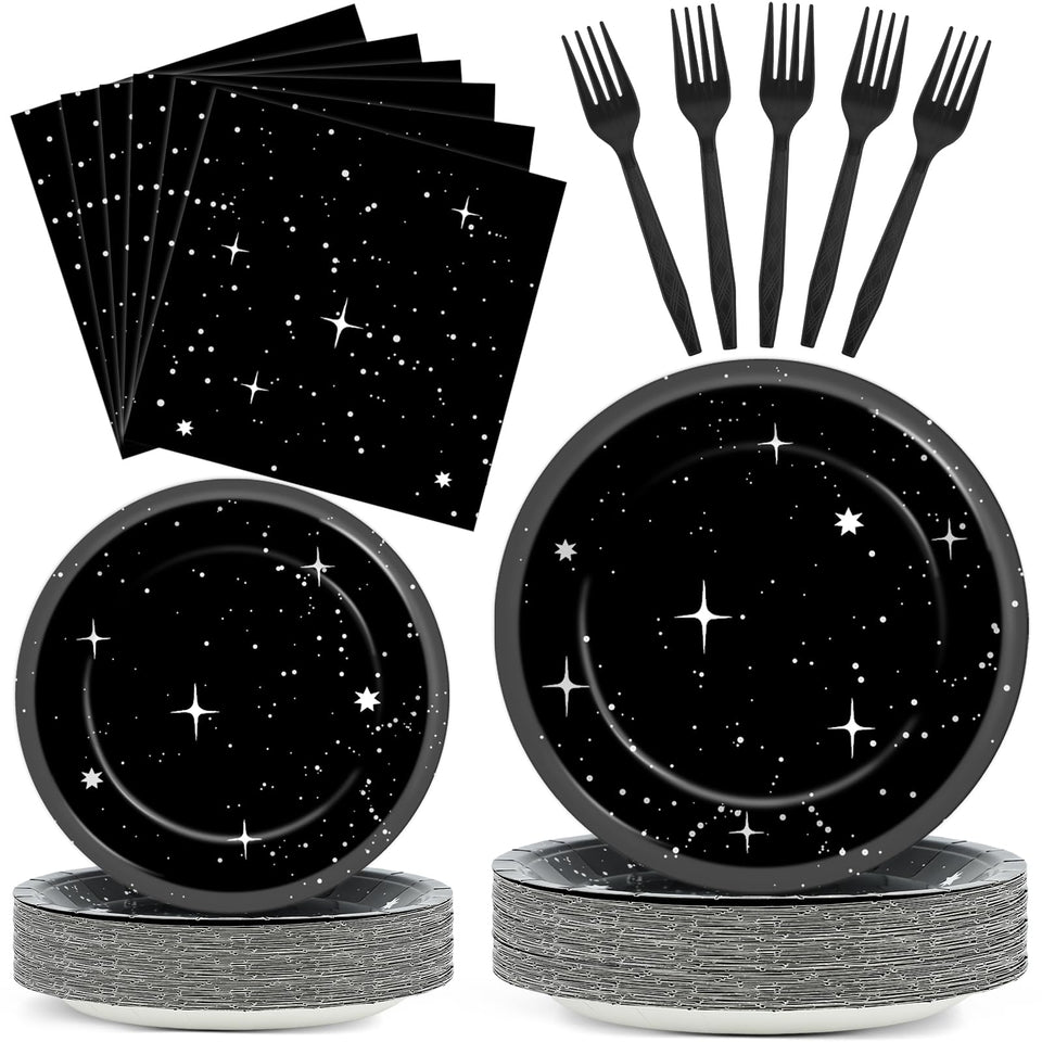Qyeahkj Space Plates 9-inch for sturdy dining at space-themed parties