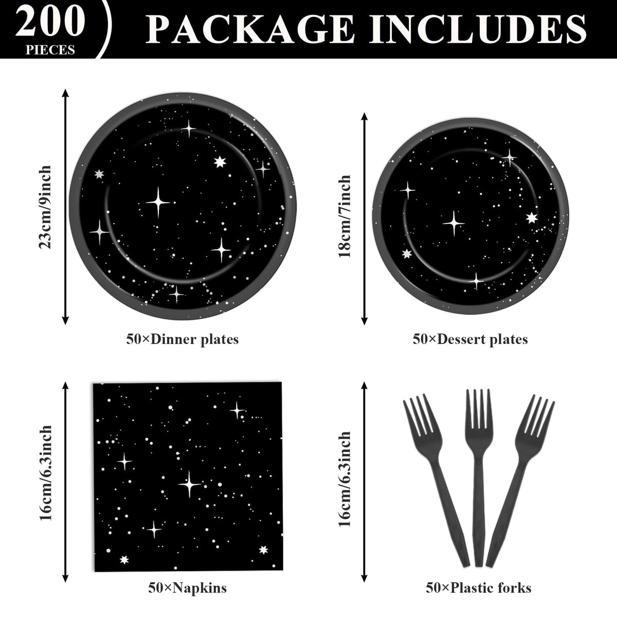 Qyeahkj Star dessert plates 7-inch for sweet treats at cosmic gatherings