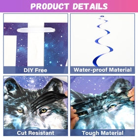 Qyeahkj Wolf tablecloth protects surfaces and simplifies cleanup.