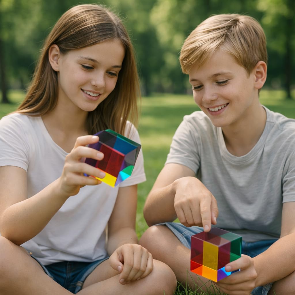 QYUGO Color Cube 50mm classroom demo for visual color mixing