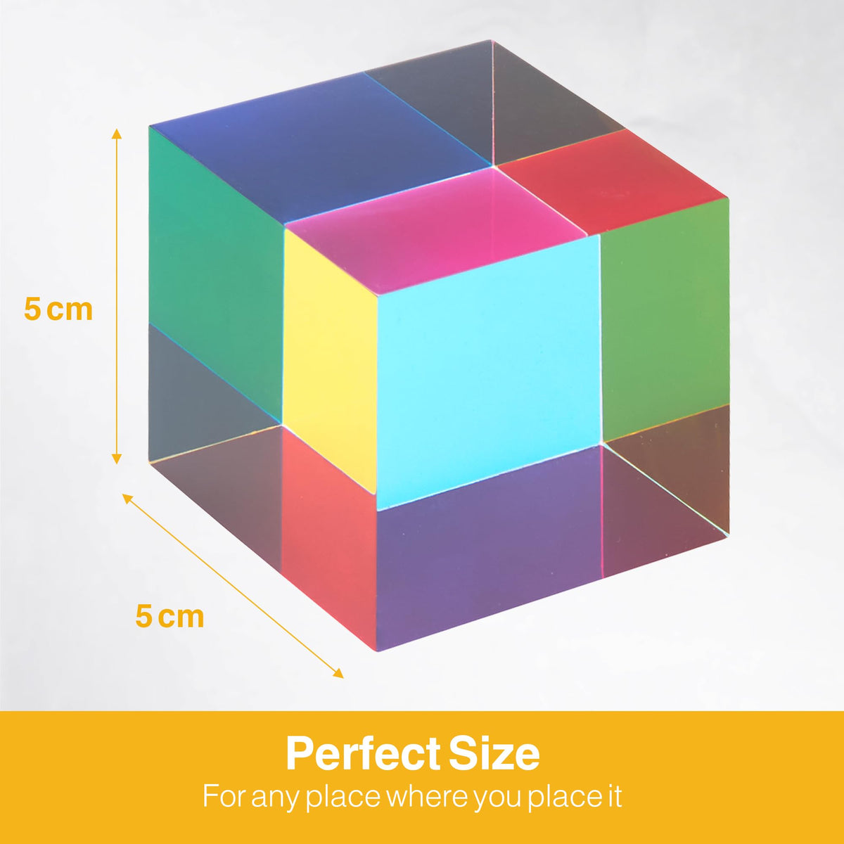 QYUGO Color Cube 50mm top reflection captures light across edges