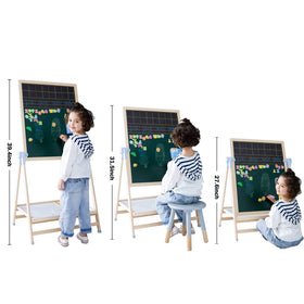 QZMTOY deluxe standing easel shows adjustable height for growing kids