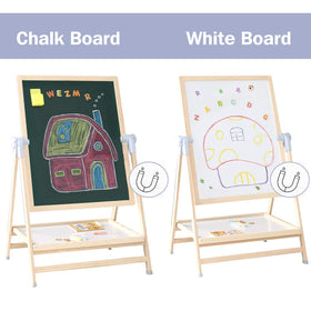QZMTOY double-sided whiteboard and chalkboard for mixed-media creativity