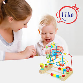 QZMTOY Wooden Bead Maze 8-Inch: durable, safe surface for little hands.