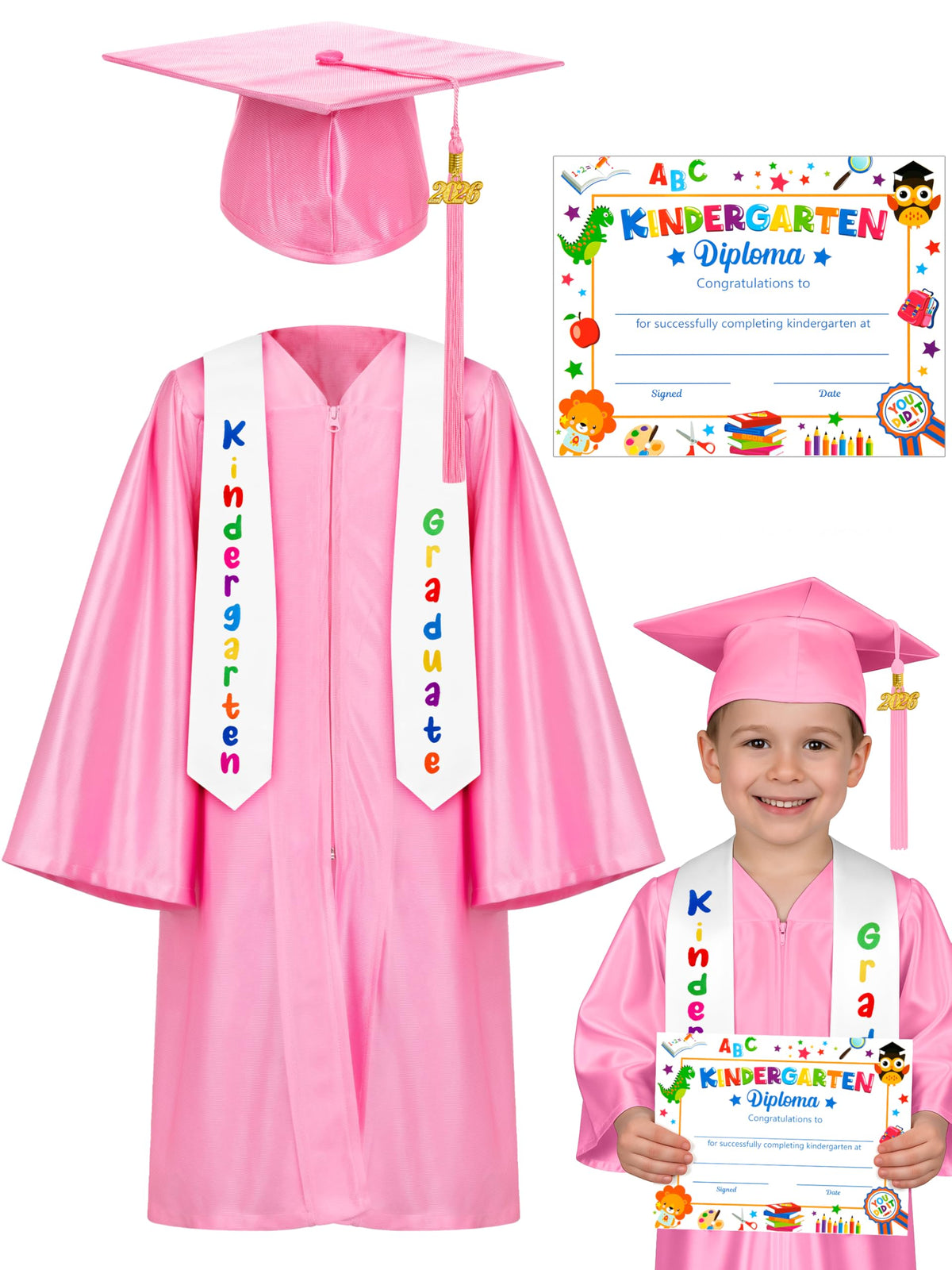 QZYL kindergarten grad gown in shimmering fabric for a memorable ceremony