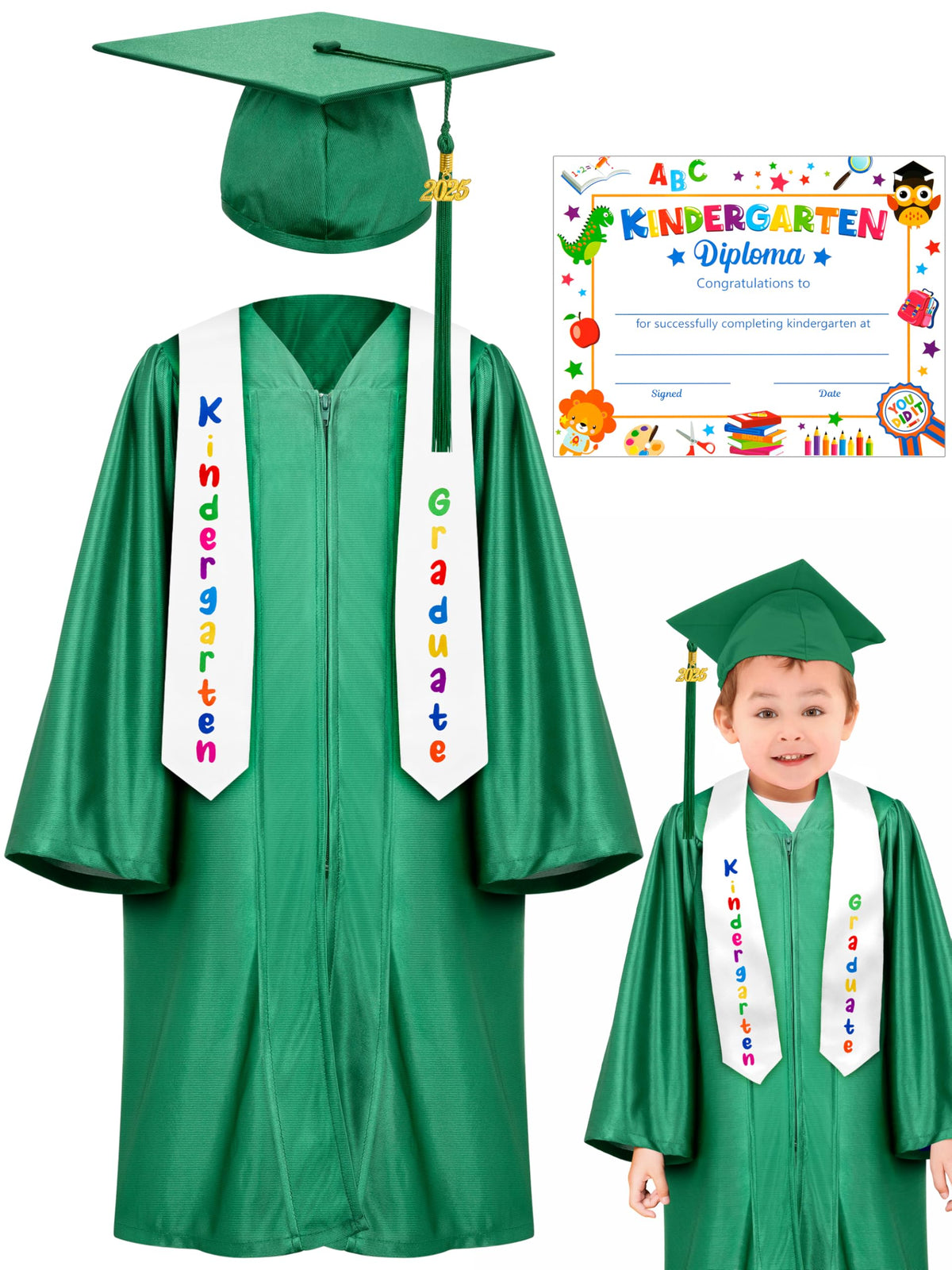 QZYL kindergarten cap with adjustable band for secure fit during ceremonies