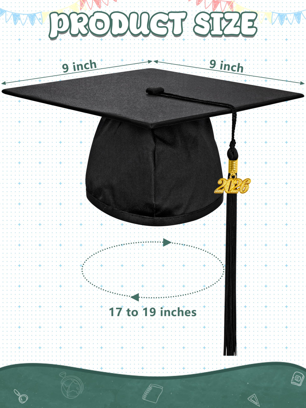 QZYL kindergarten graduation stole with coordinating finish.
