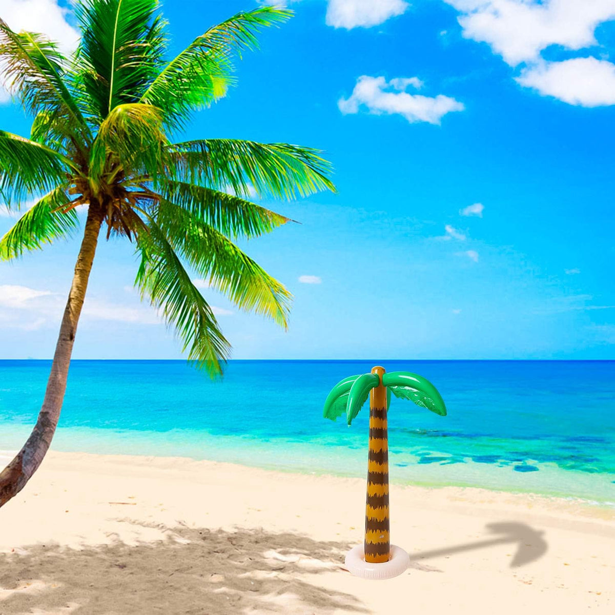R HORSE inflatable banana adds whimsy to tropical events and poolside decor.