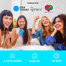 Rabble players laugh around the table during a round.