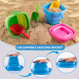 RacingFun collapsible buckets packed flat for easy travel and storage.