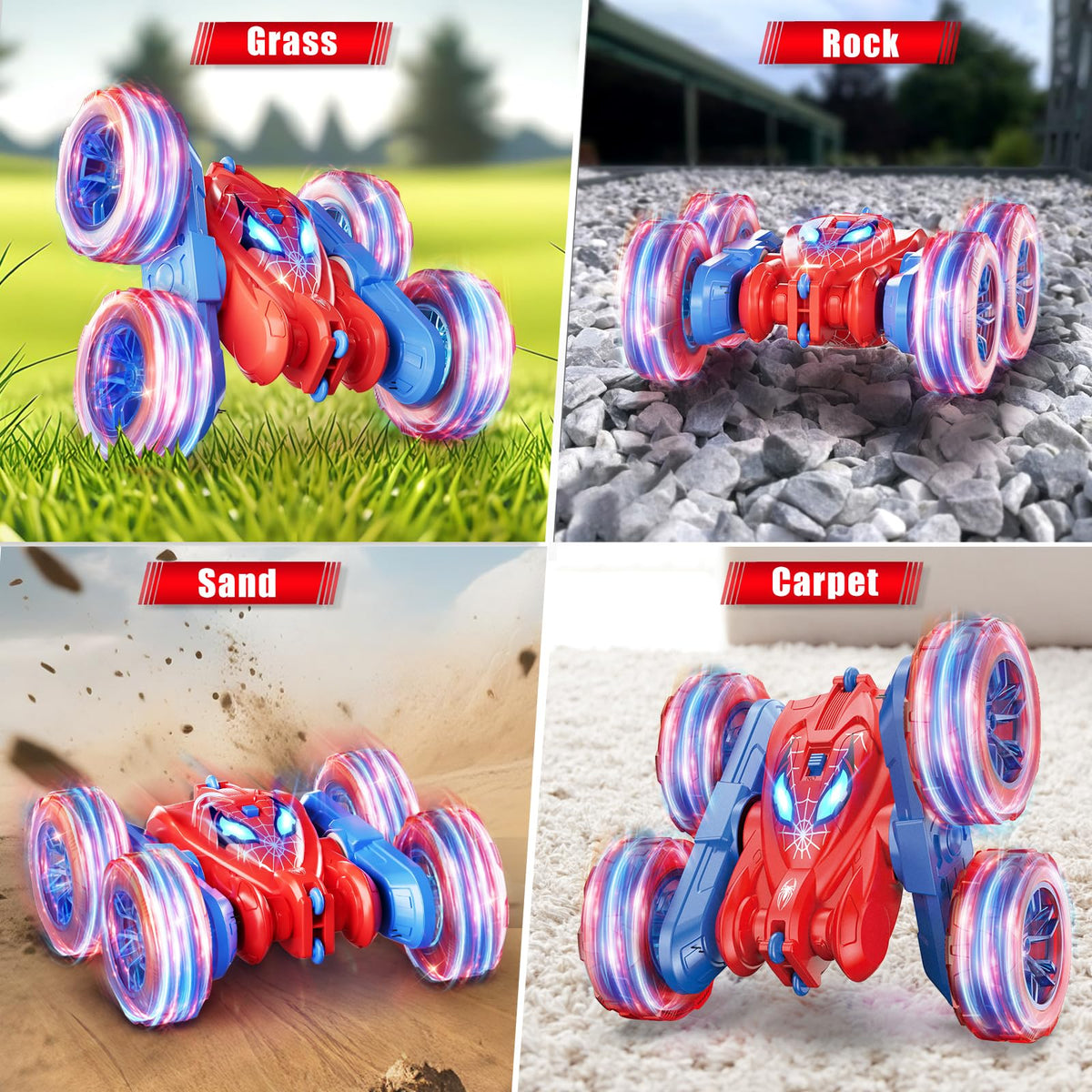 RacingFun Spider RC Car USB-C charging enables quick recharges.
