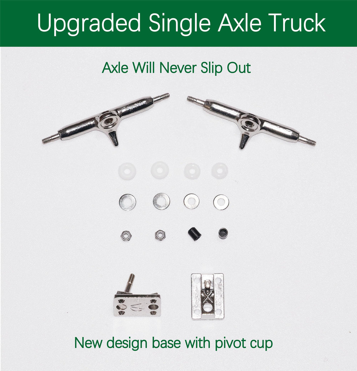 RACOFSB Pro fingerboard nylon locknut set prevents loosening during tricks.