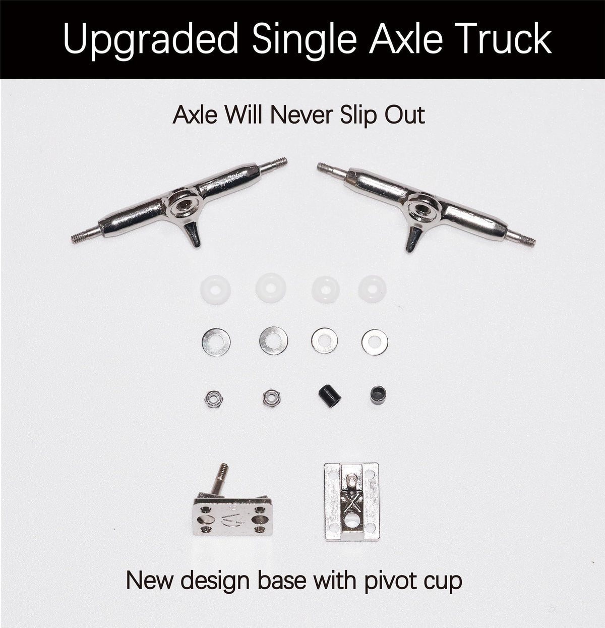 RACOFSB Pro fingerboard locknuts with nylon rings resist loosening during play.