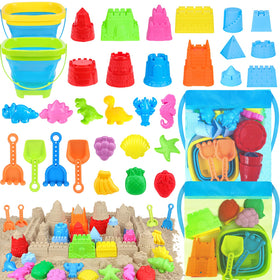 RACPNEL collapsible beach bucket in use for travel and play at the shore.