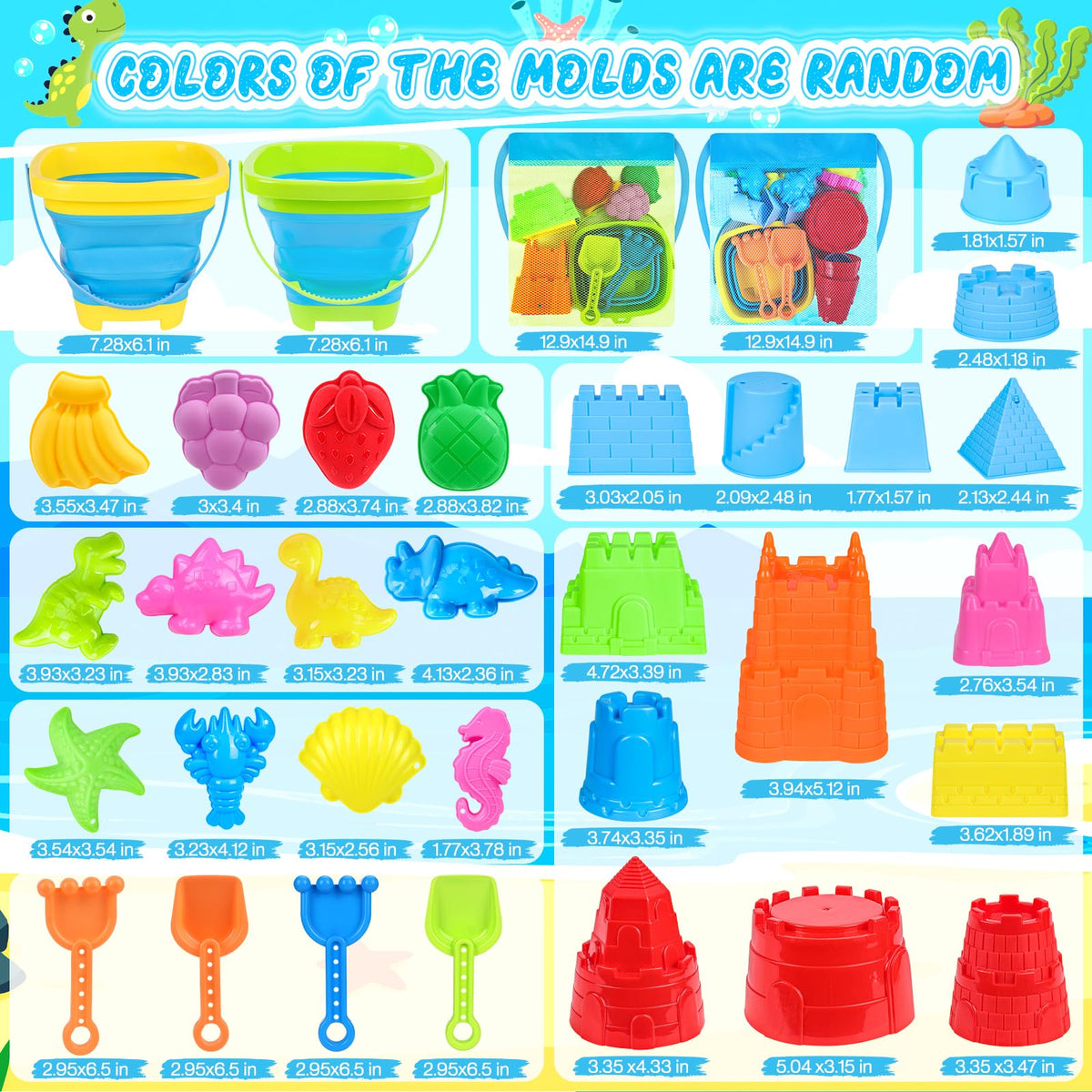 RACPNEL fruit mold adds colorful shapes to beach or sandbox setups.