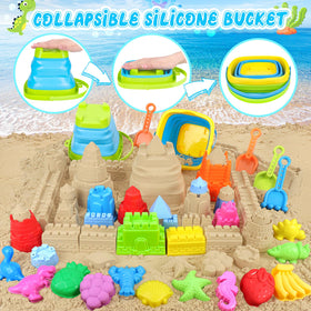 RACPNEL mesh beach bag keeps toys organized and sand-free between sessions.