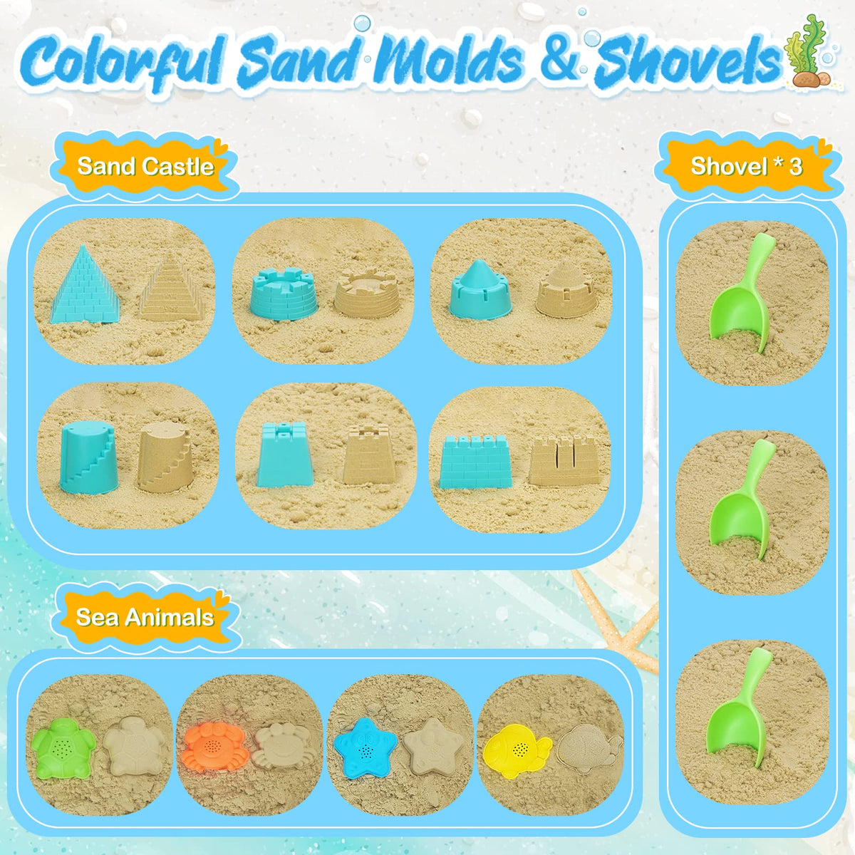 RACPNEL sand castle molds kit for quick seaside builds