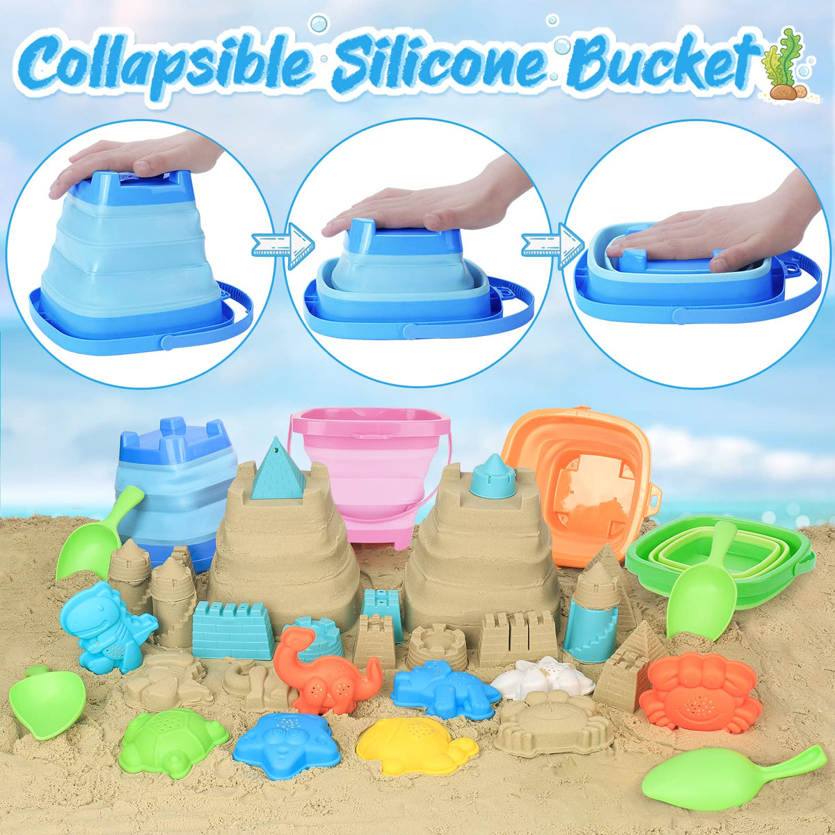 RACPNEL silicone sand shovels for gentle sand play and durable reuse.