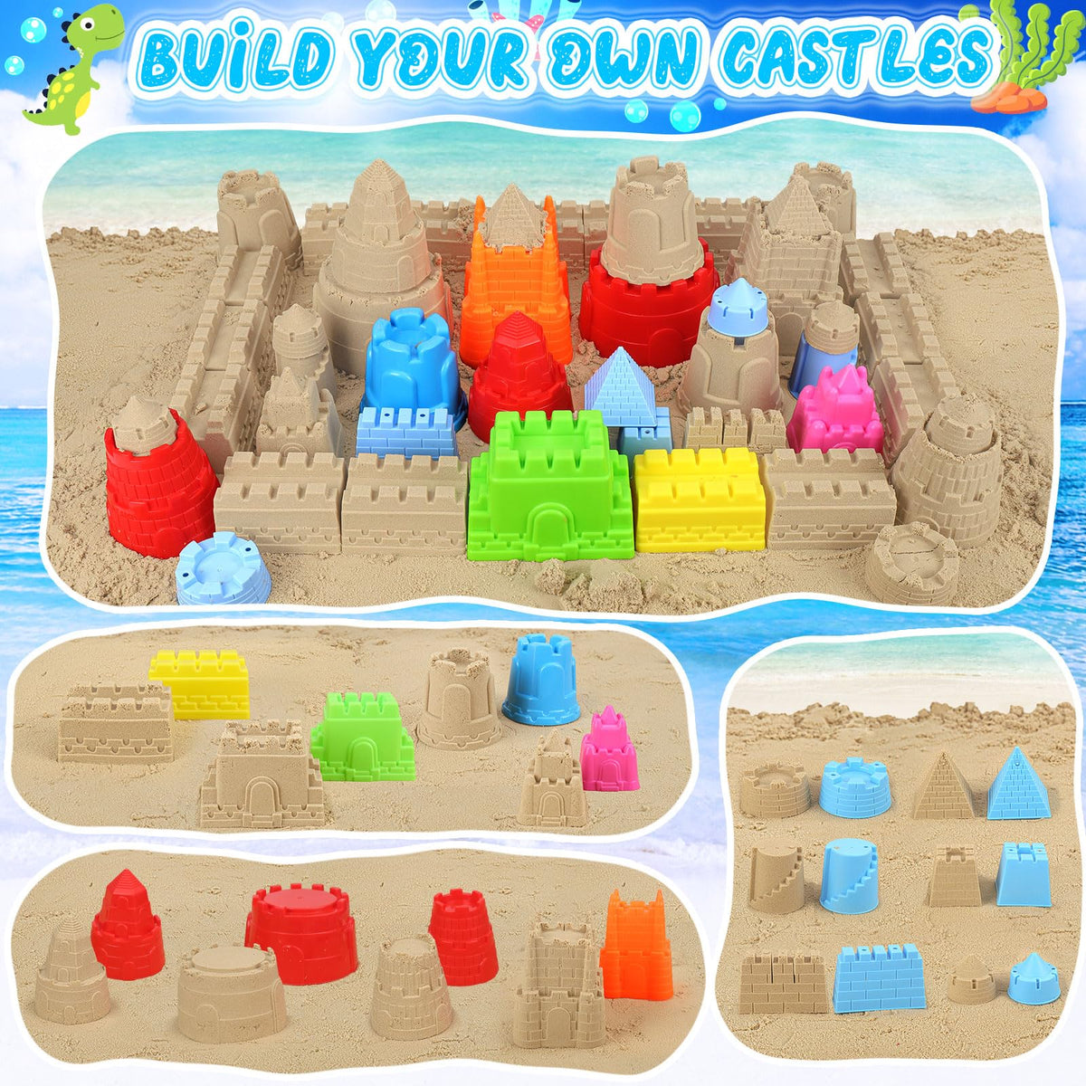 RACPNEL small sand castle mold for detailed sand sculpture work.