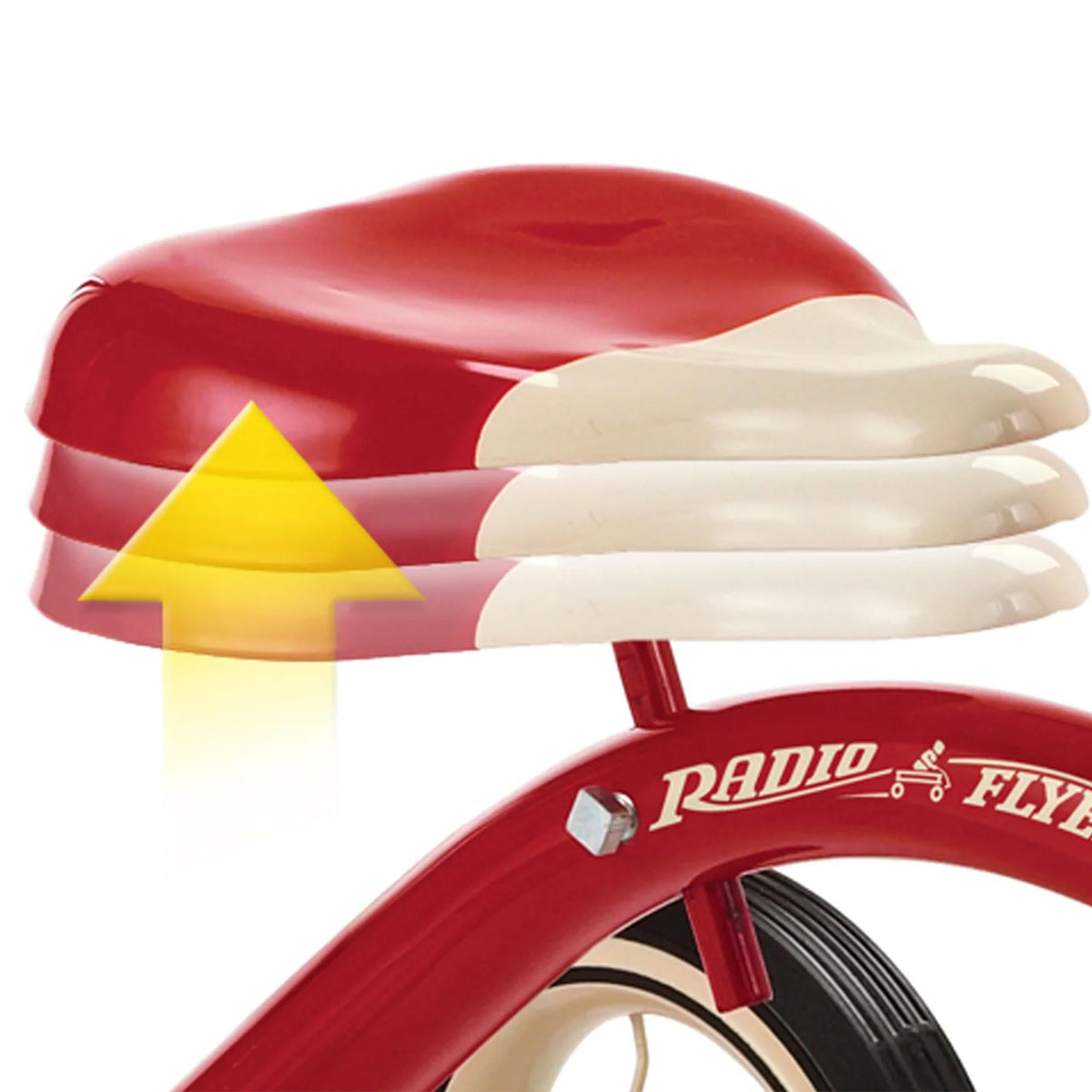 Radio Flyer 34TX steel frame features lasting durability for daily play.