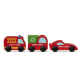 Radio Flyer Amazon Delivery Van wooden toys add tactile detail to pretend deliveries