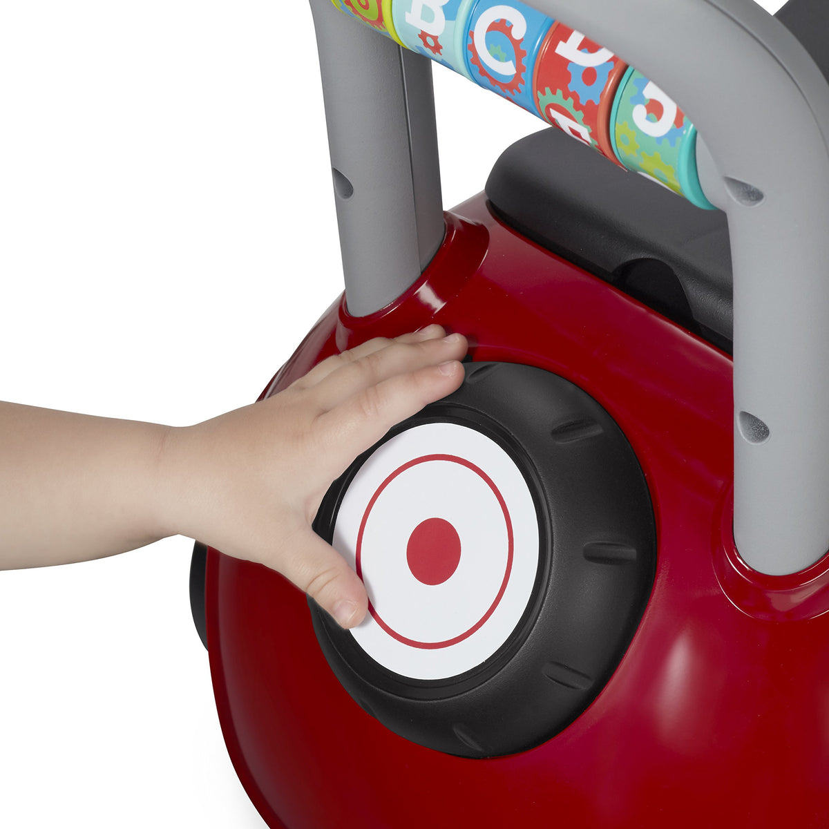 Radio Flyer Busy Buggy horn adds playful sound effects.
