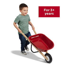 Radio Flyer Classic Kids Wheelbarrow seamless tray—high durability for pretend gardening chores.