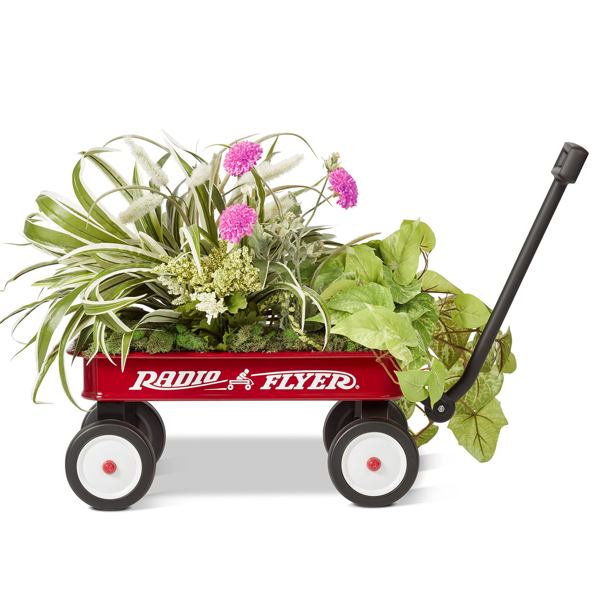Radio Flyer Mini Classic Red Wagon on display as a gift or decor.