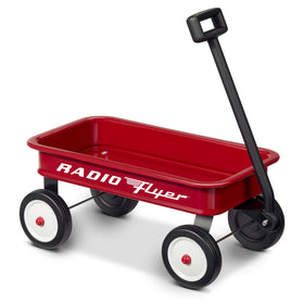 Radio Flyer Mini Classic Red Wagon with working handle for imaginative play.