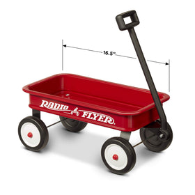 Radio Flyer Mini Classic Red Wagon with working handle for easy pulling.