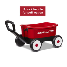Radio Flyer Push & Pull Walker Wagon converting to a pull wagon design detail.