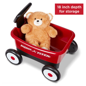 Radio Flyer Push & Pull Walker Wagon includes teddy bear companion.