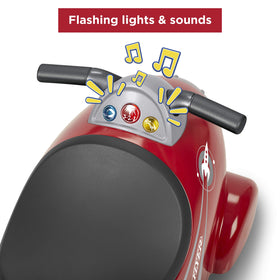 Radio Flyer Retro Rocket lights and sounds provide engaging interactive exploration.