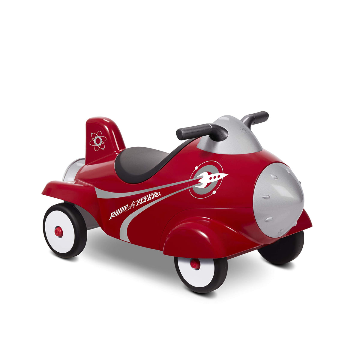 Radio Flyer Retro Rocket ride-on mode lets toddlers scoot independently.