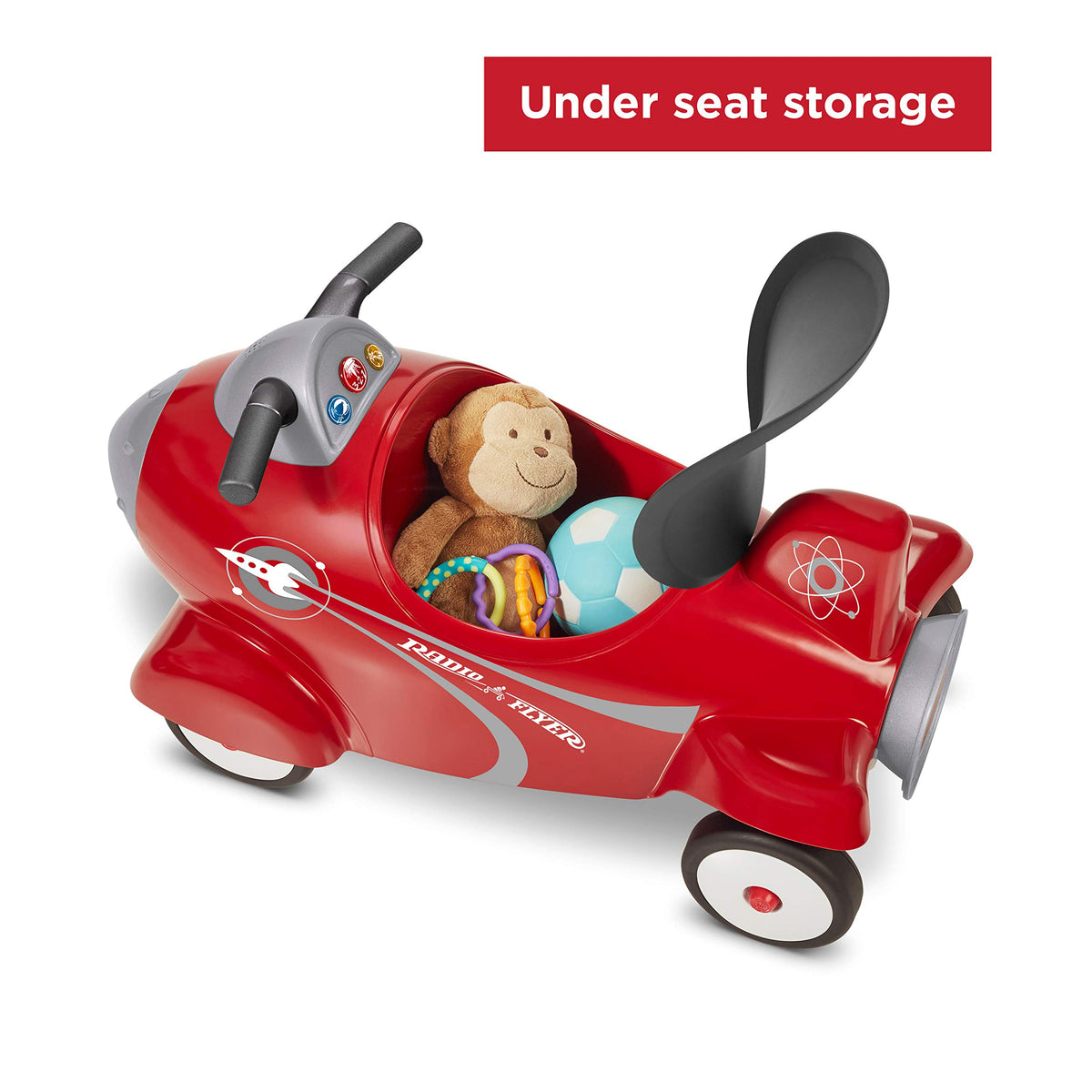 Radio Flyer Retro Rocket stable base supports safe early walking.