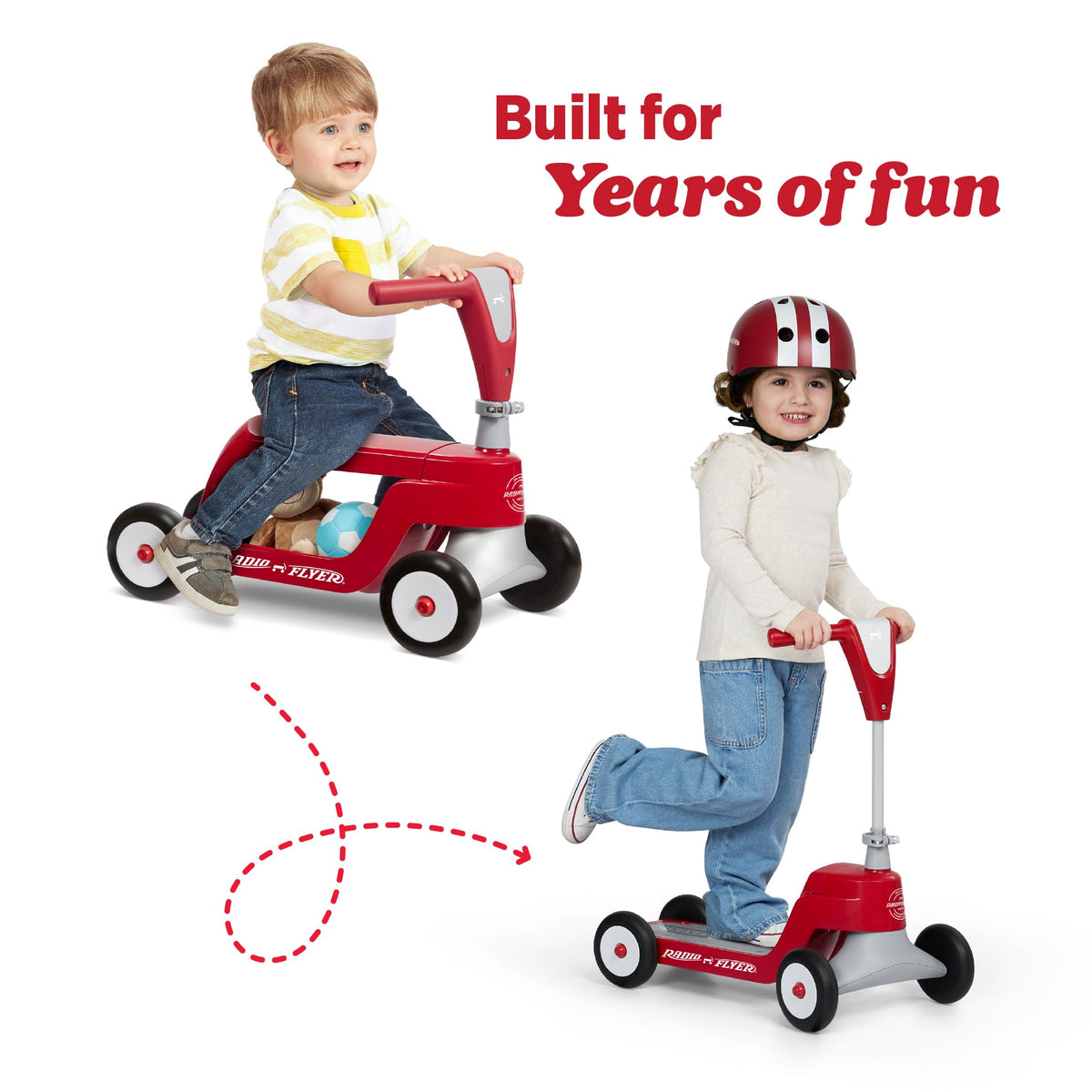 Adjustable handlebars grow with your child for longer use and comfort.