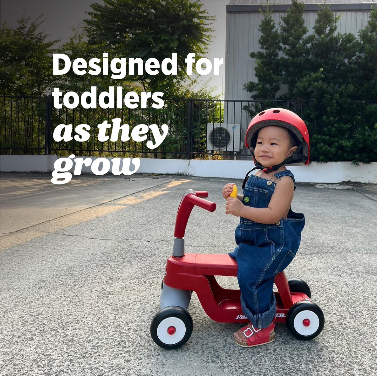 Scoot 2 transforms into four-wheel scooter for growing balance and confidence.
