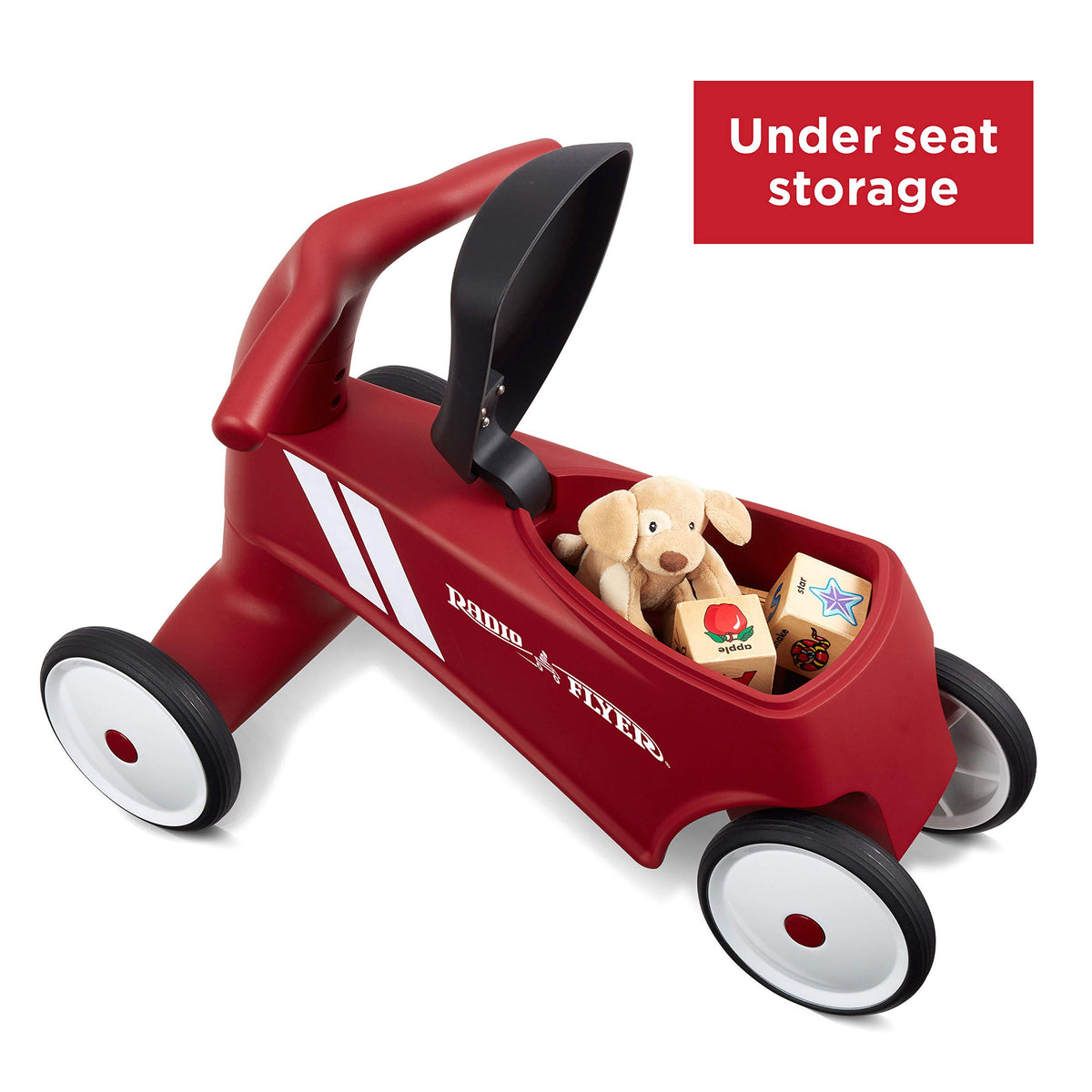 Radio Flyer Scoot About Sport front steering supports confident path selection.