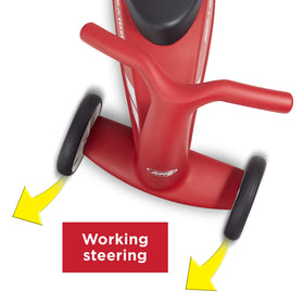 Radio Flyer Scoot About Sport under-seat storage keeps tiny toys handy.