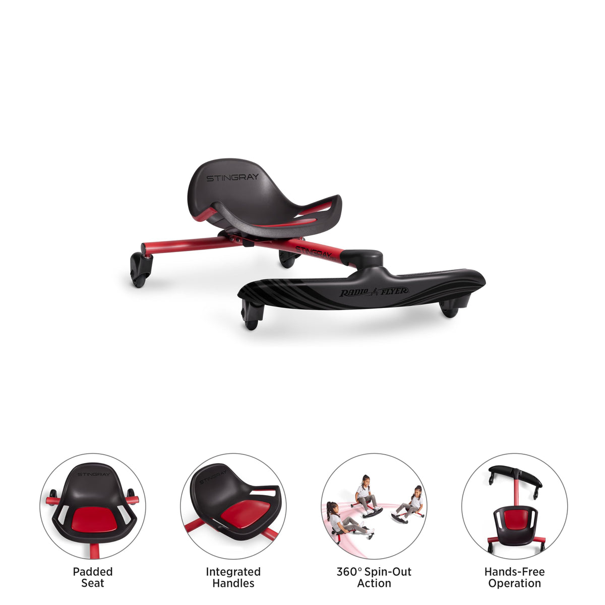 Stingray Pro 360-degree caster wheels enable smooth spins