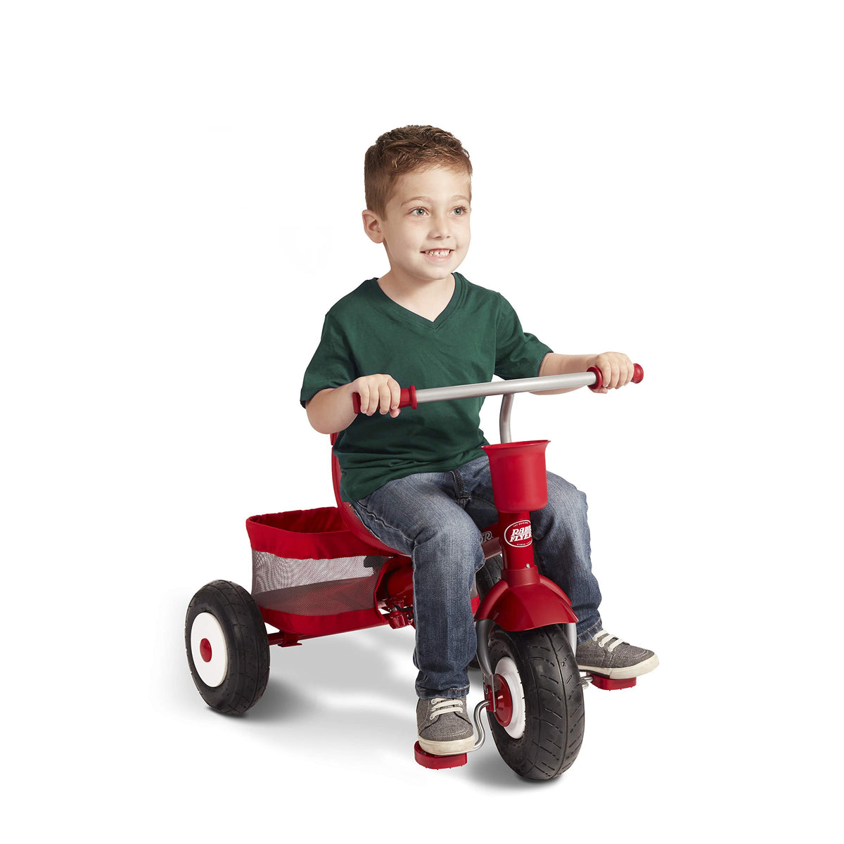 Radio Flyer built-in parent pouch keeps essentials within reach.