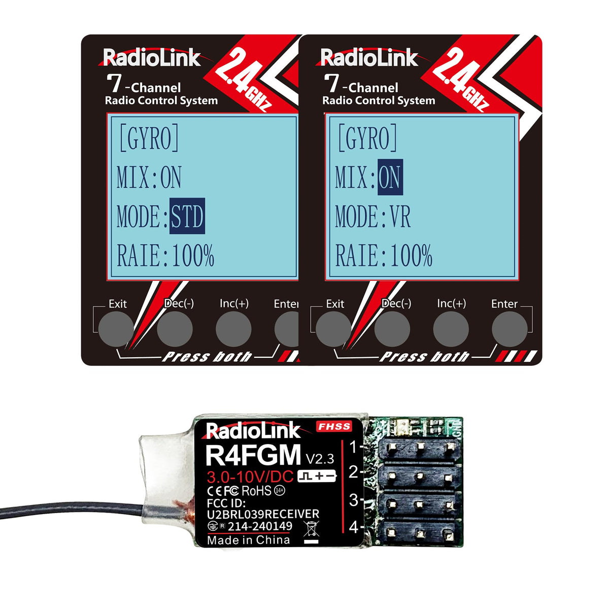 Radiolink R4FGM compact two-pack for multiple vehicles.