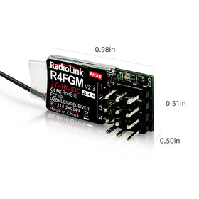 Radiolink R4FGM RC8X compatibility enables easy pairing.
