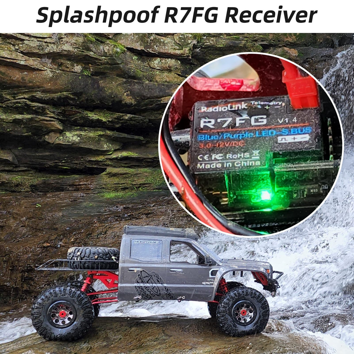 Radiolink R7FG integrated gyro maintains straight lines for drifting and on-road driving.