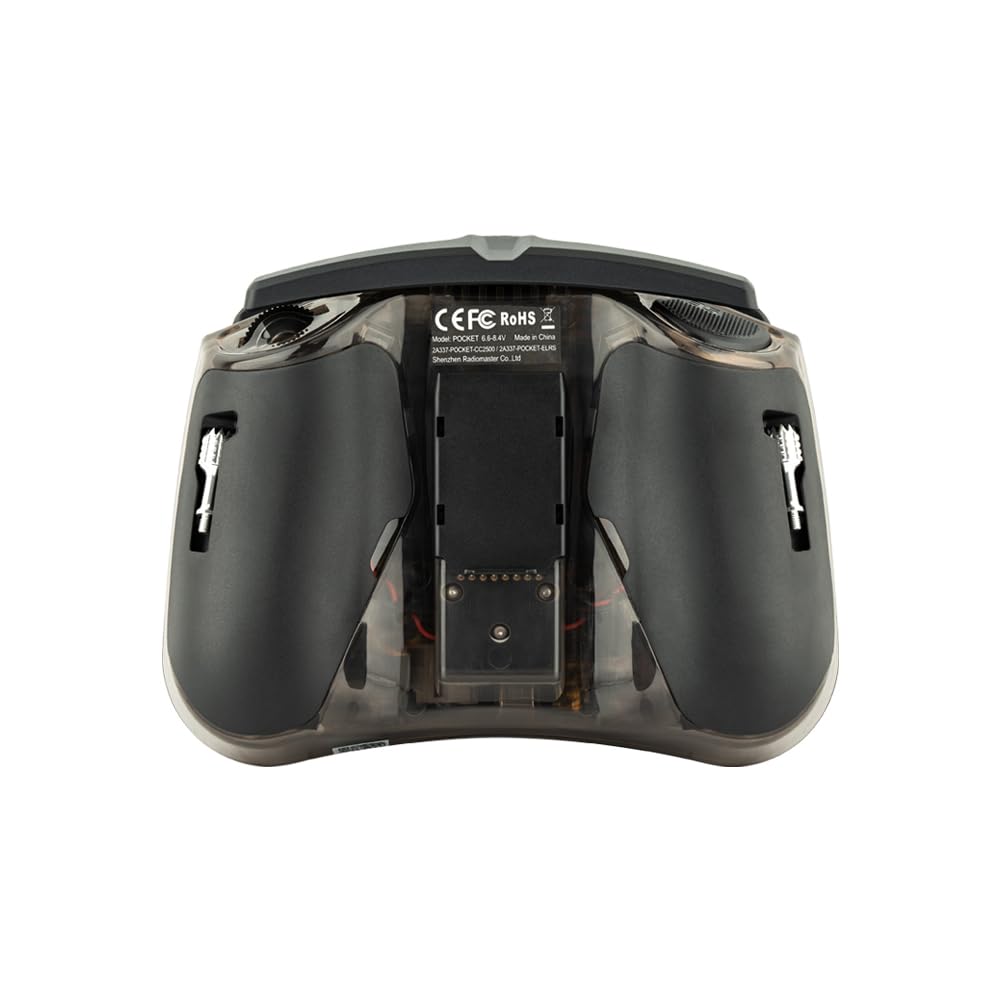 Radiomaster Pocket Charcoal removable stick ends customize grip for different hands.
