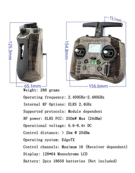 Radiomaster Pocket EdgeTX display shows control details clearly