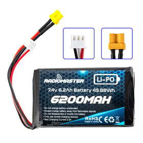 Radiomaster SoloGood 6200mAh LiPo powering long runtime for radios.