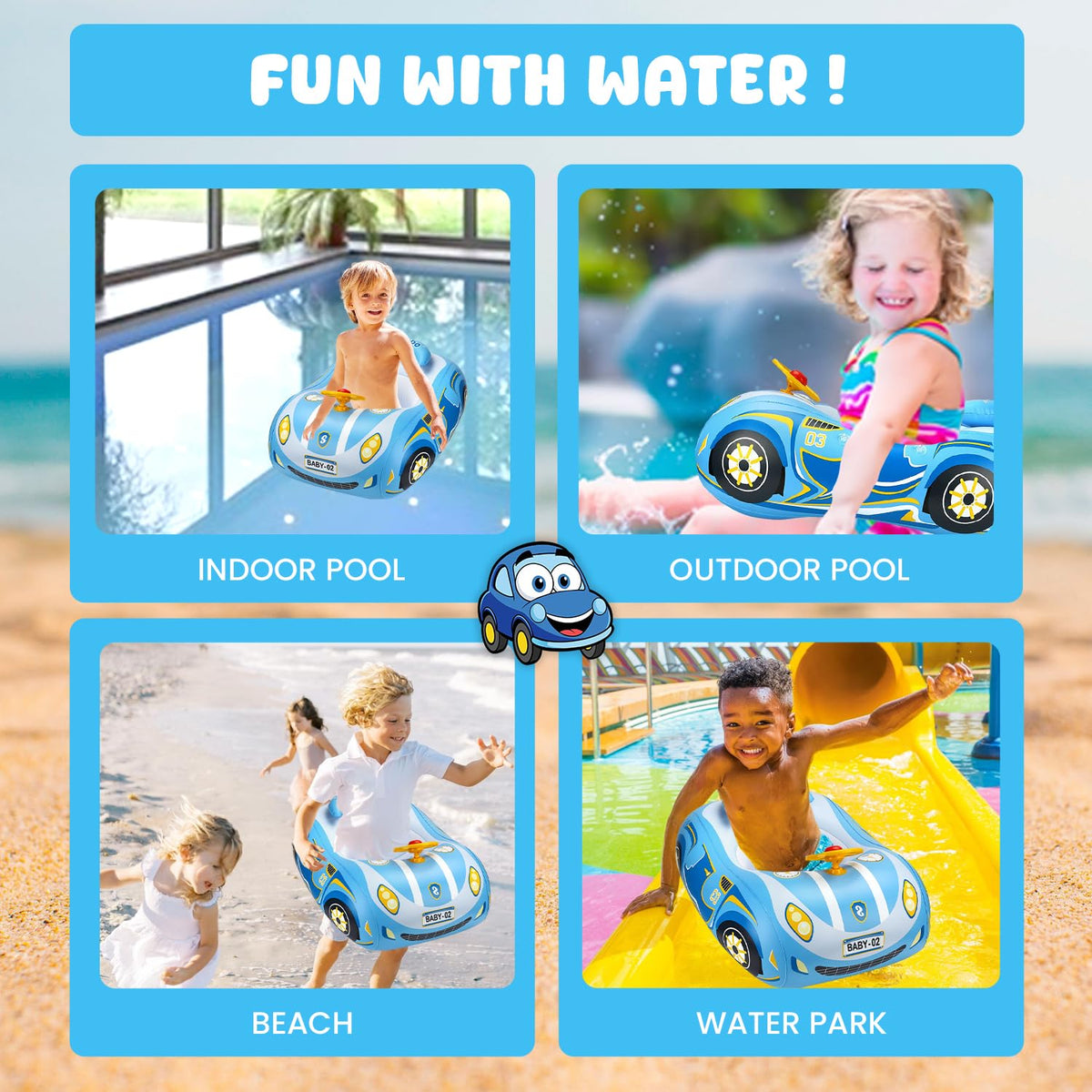 RADSHSP car-shaped float measures 31 by 24 by 10.6 inches