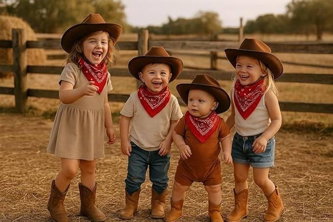 Raeline Kids brown felt cowgirl hat adds rustic charm to outfits.
