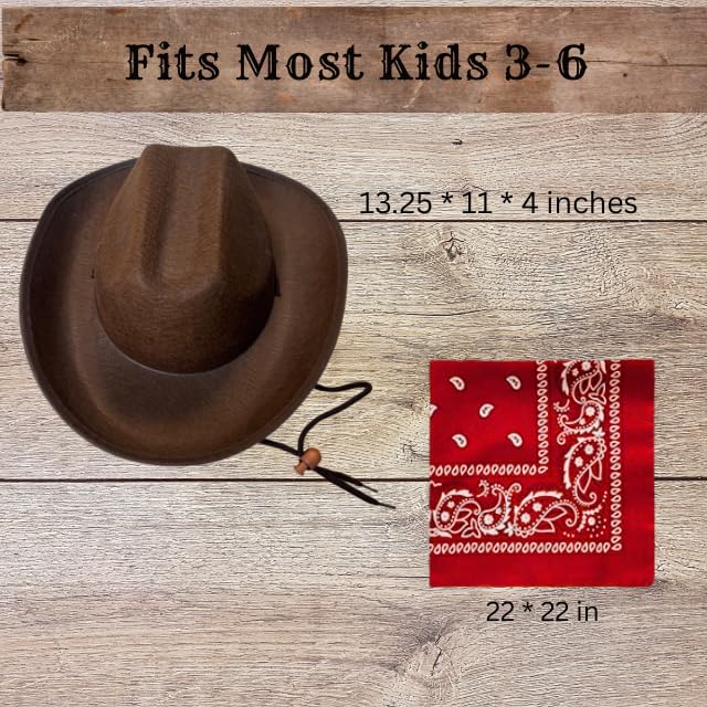 Raeline Kids red bandana adds authentic Western look for costumes.
